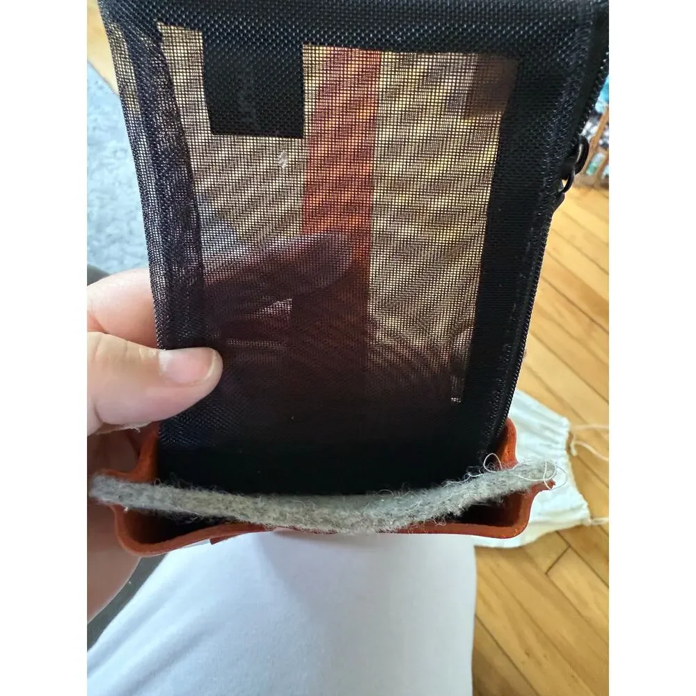 Audrey Modern Ace phone case purse leather felt wool USA handmade boho‎